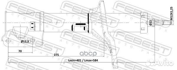 Амортизатор передний правый GAS.twin tube 12110