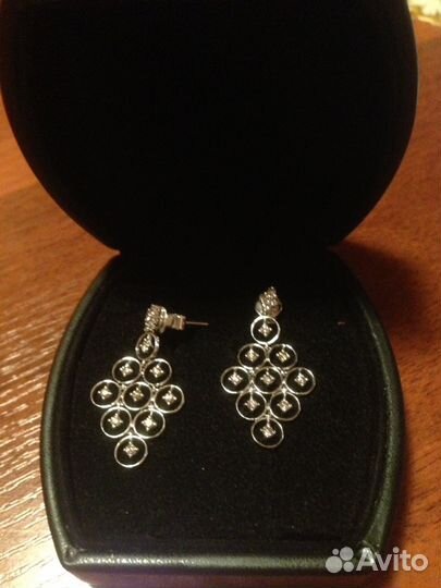 Серьги золото бриллианты 14к