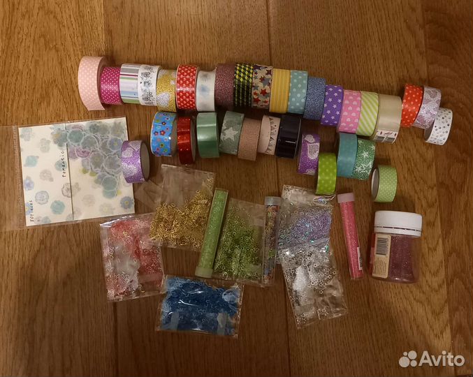 Цветные скотчи, блестки