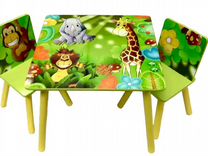 Детский стол и 2 стула джунгли