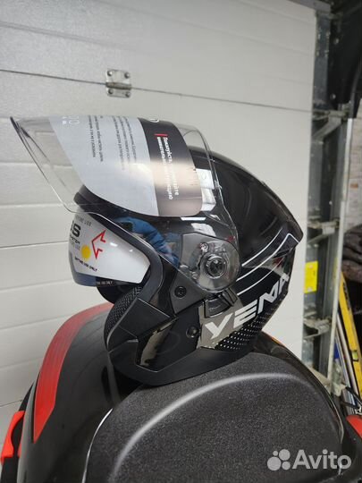 Мотошлем открытый с очками