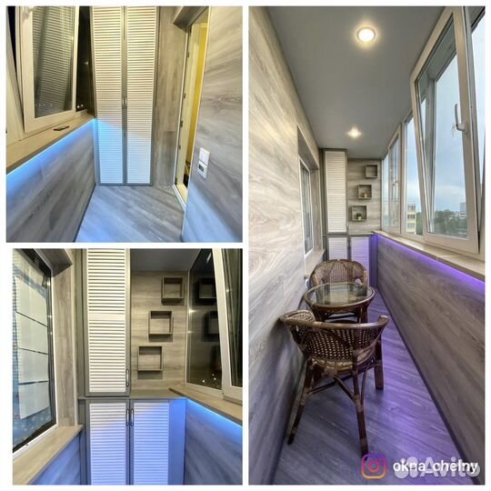 Обшивка балконов и лоджий + остекление окон