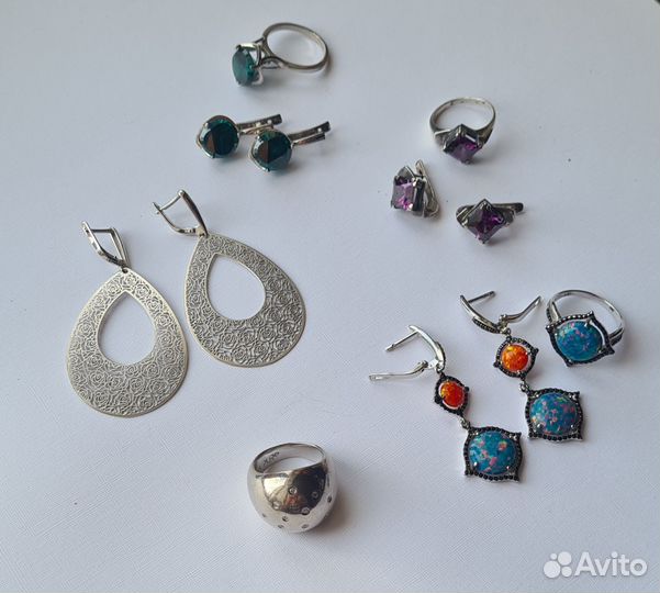 Серьги/ кольца/ подвески серебро