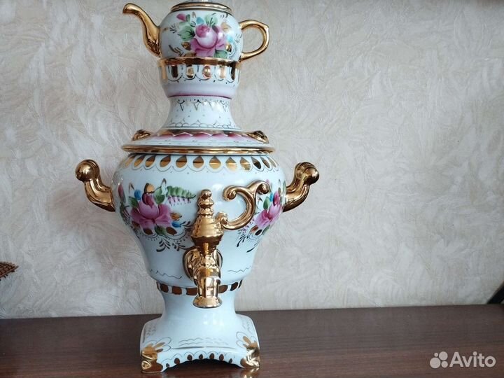 Самовар Розовая гжель