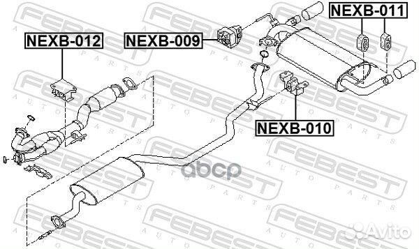 Подвеска глушителя nexb-009 nexb-009 Febest