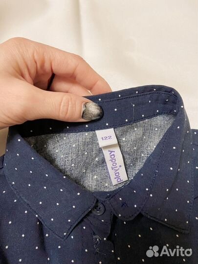 Блузка рубашка школьная для девочки 122