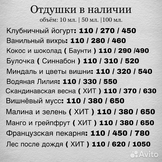 Отдушки для свечей