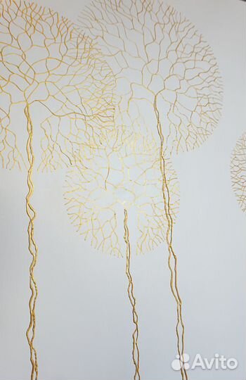 Картина интерьерная Золотый деревья
