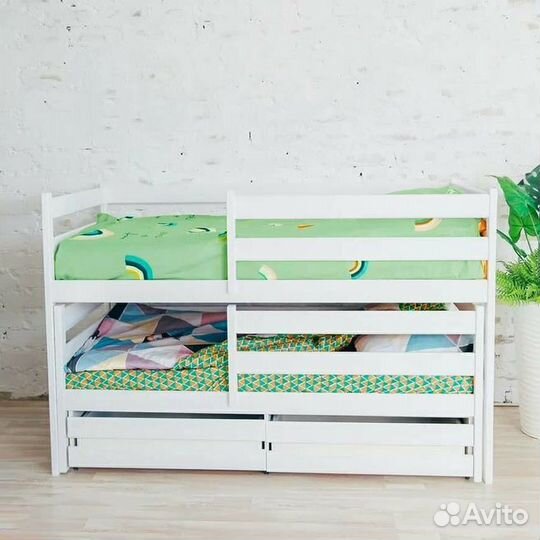 Кроватка матрешка эко из натурального дерева выдви