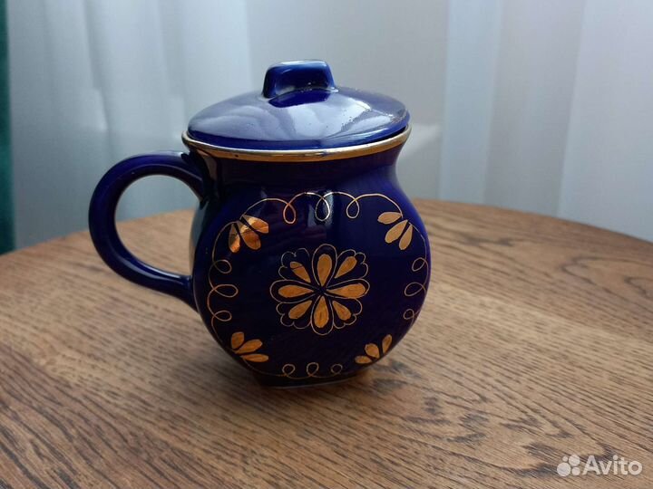 Сахарница, Гжель, кобальтовый фарфор