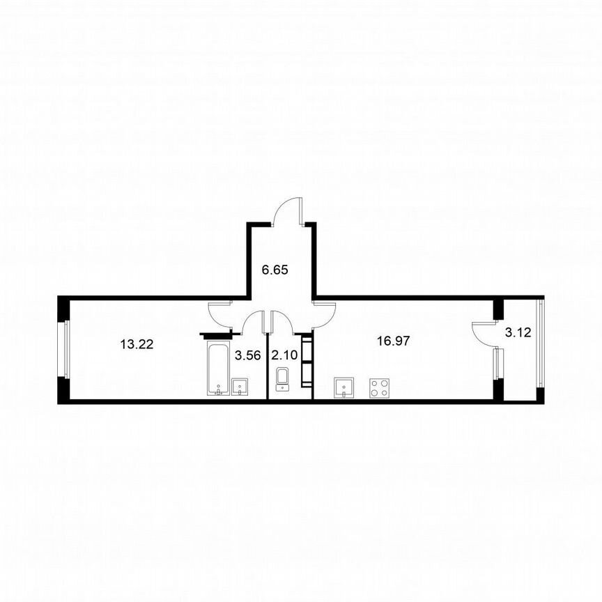 1-к. квартира, 44,1 м², 4/9 эт.