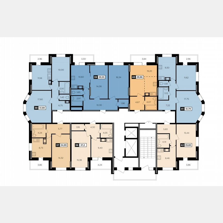 2-к. квартира, 52 м², 6/16 эт.