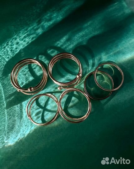 Набор из 5 колец кольца женские витые бижутерия
