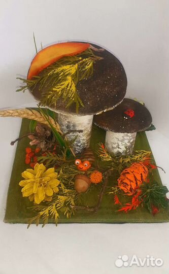 Поделка.Осенняя полянка с грибами. В сад/школу