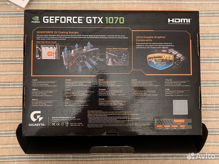 Видеокарта Gigabyte GeForce gtx 1070