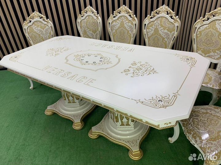 Стол Голд Мраморный и стулья