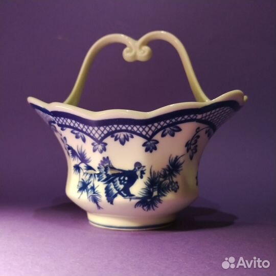 Ваза Фарфоровая Корзинка Глухарь Коростень 1970-е