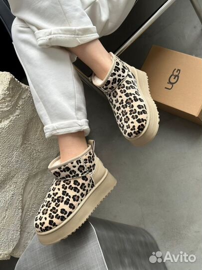 Угги женские леопардовые