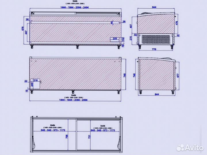 Морозильная витрина Ugur UMD 2500 новая