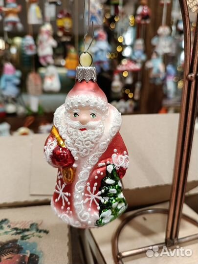 Елочная игрушка Дед Мороз Элита украшение стекло