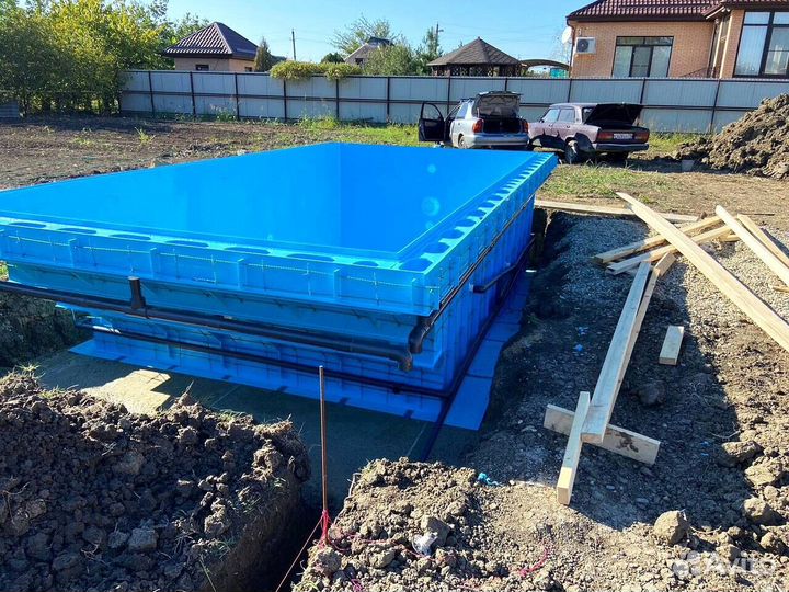 Бассейн пластиковый переливной 6x3