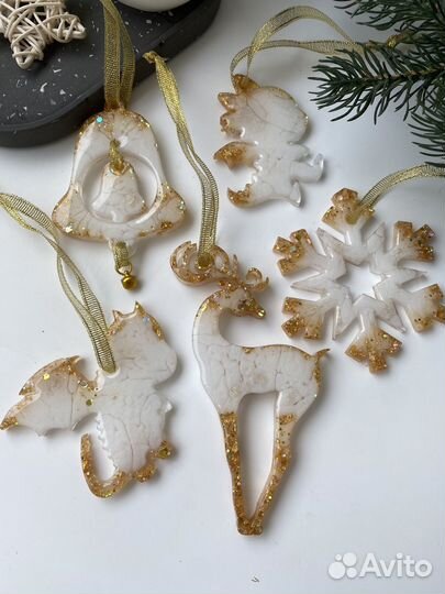 Набор елочных игрушек ручной работы