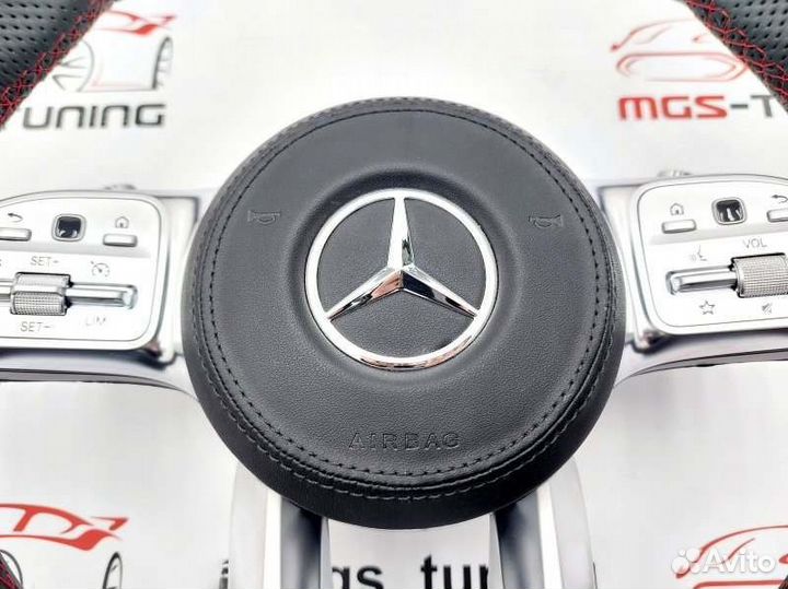 Руль 63 амг + подушка red Мерседес Е класс 213 AMG