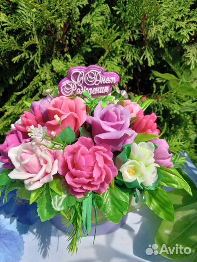 Букет цветов из мыла на юбилей