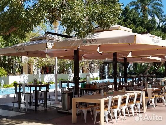 Зонт двухкупольный для кафе и ресторанов