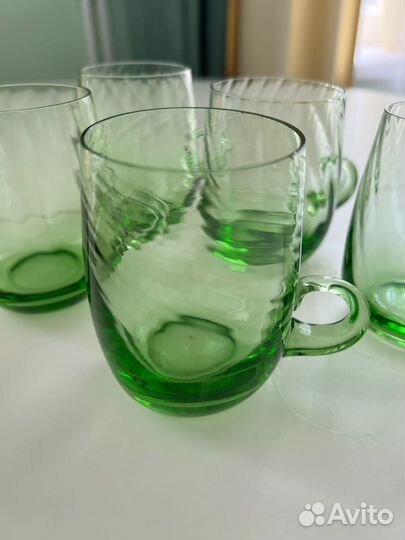 Стаканы кружки СССР цветное стекло зеленые