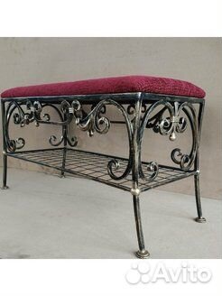 Банкетка металлическая с мягкой сидушкой