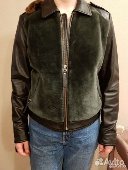 Кожаная куртка новая Mango