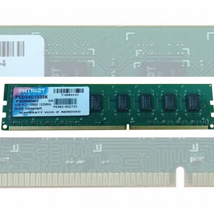 [PSD34G1333K] Оперативная Память Patriot Ddr3 4gb Psd34g1333k
