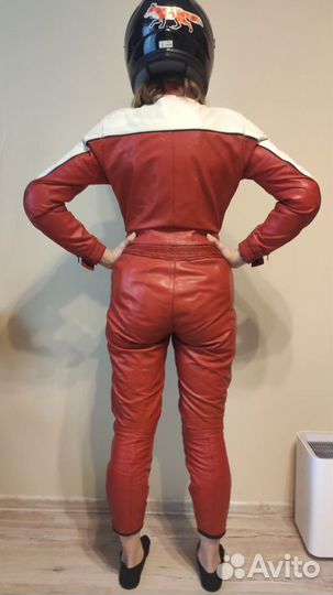 Мотокомбинезон женский раздельный кожаный