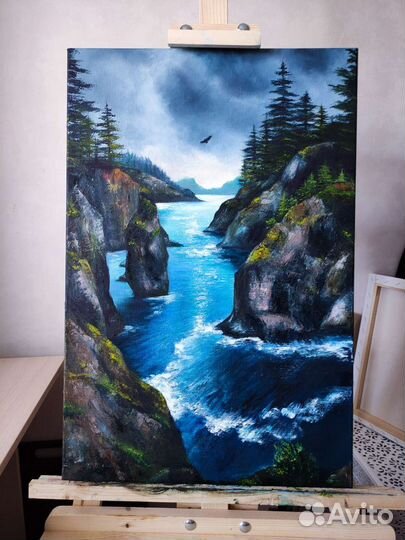 Ущелье. Картина маслом