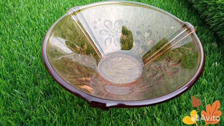 Салатник цветное стекло СССР