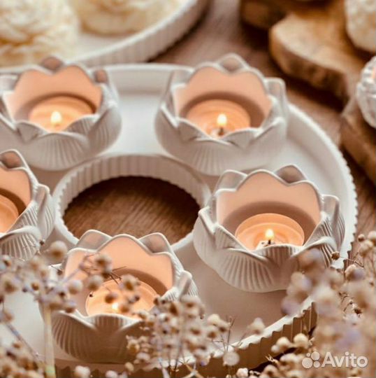 Подсвечник Лотос. Подарочный набор