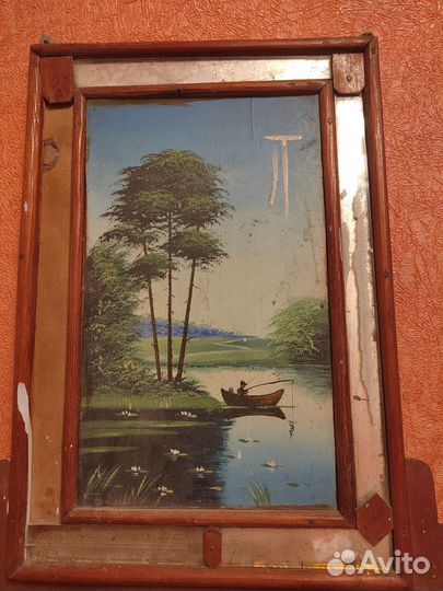 Полка/зеркало с рушником(Старинная