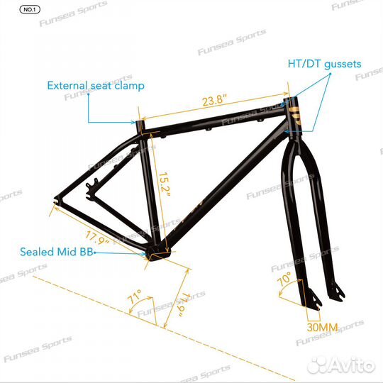 Велосипедная рама Funsea Big BMX Cruiser Wheelie
