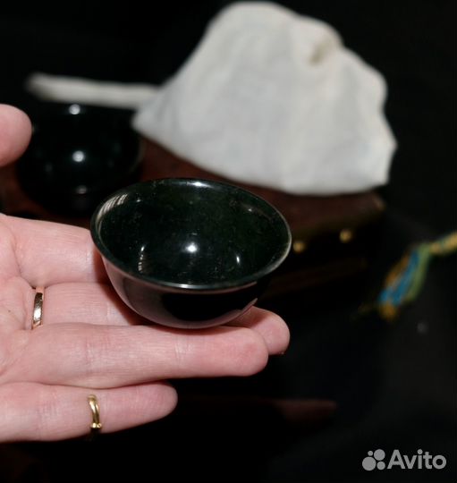 Пиалы для чая чёрный нефрит