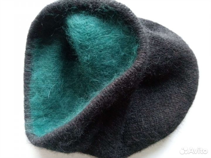 Шапка бини двухсторонняя из ангоры