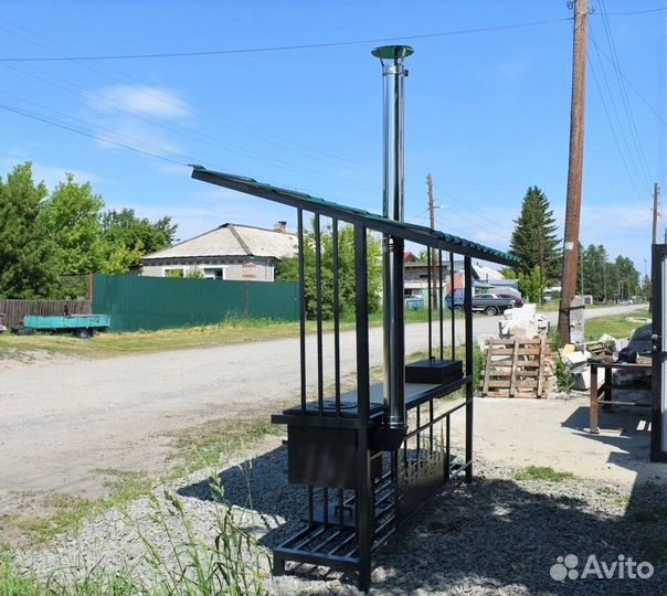 Мангал с печью под казан