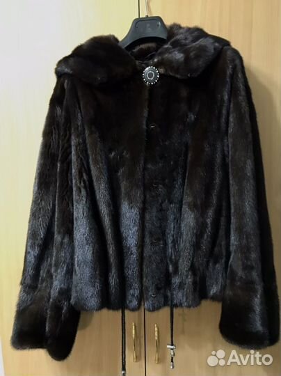 Шуба норковая с капюшоном 44-46р