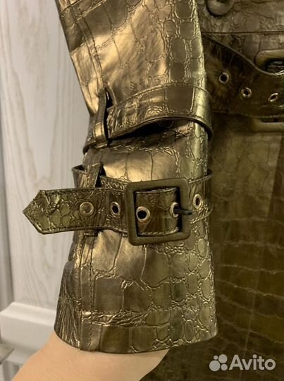 Кожаное женское пальто 44