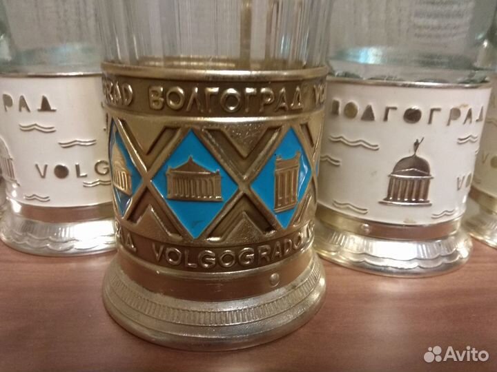 8 подстаканников. СССР серия волгоград. эмаль