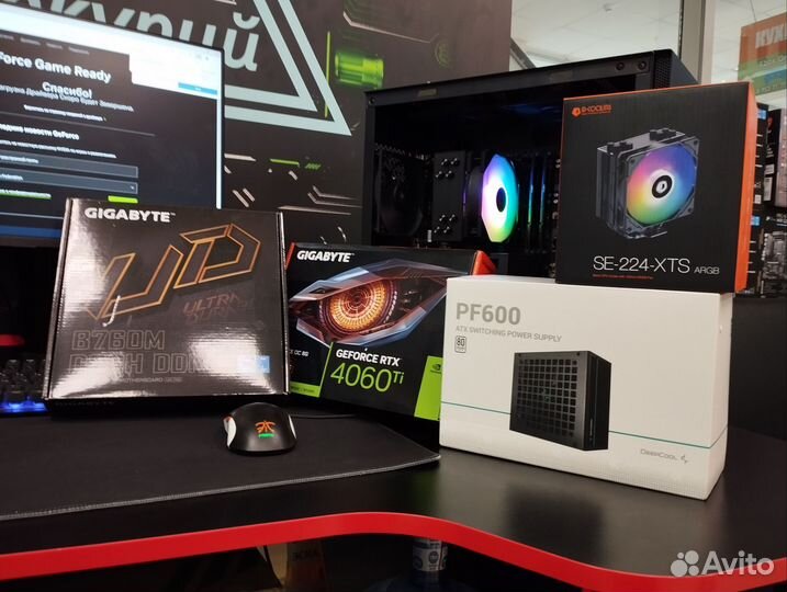 Черный Игровой Пк i5-12400 RTX4060ti