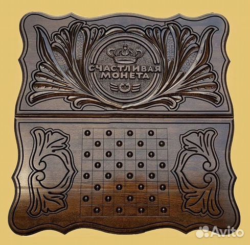 Нарды резные ручной работы “Счастливая монета”