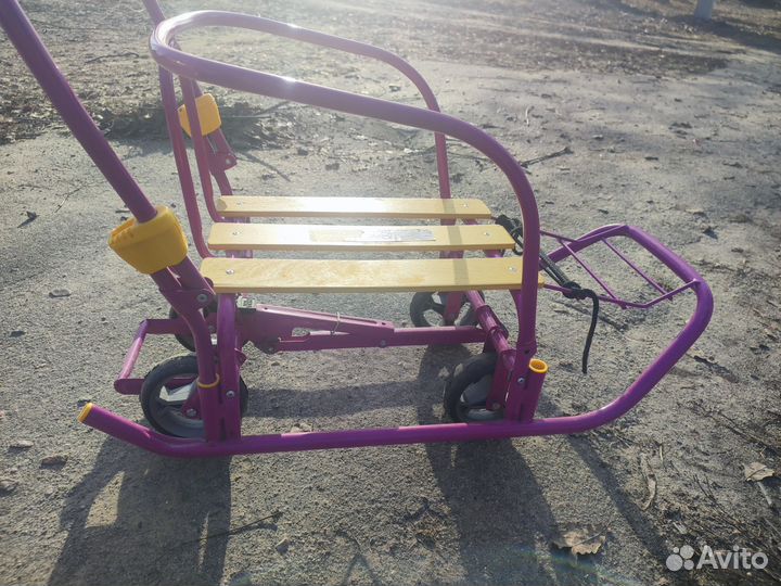 Санки детские зимние с колёсами Nika kids