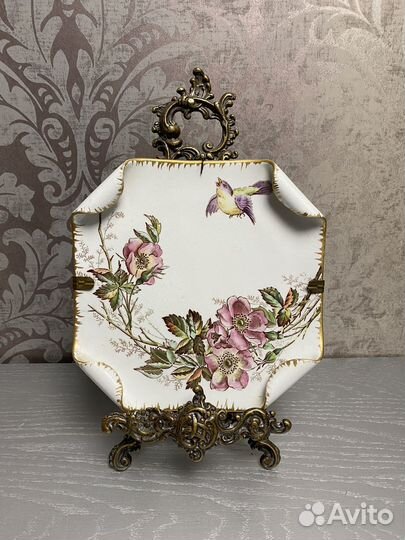 Фарфоровая антикварная тарелка Longchamp Франция