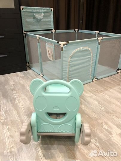 Детская горка и качели бу. Манеж -1000